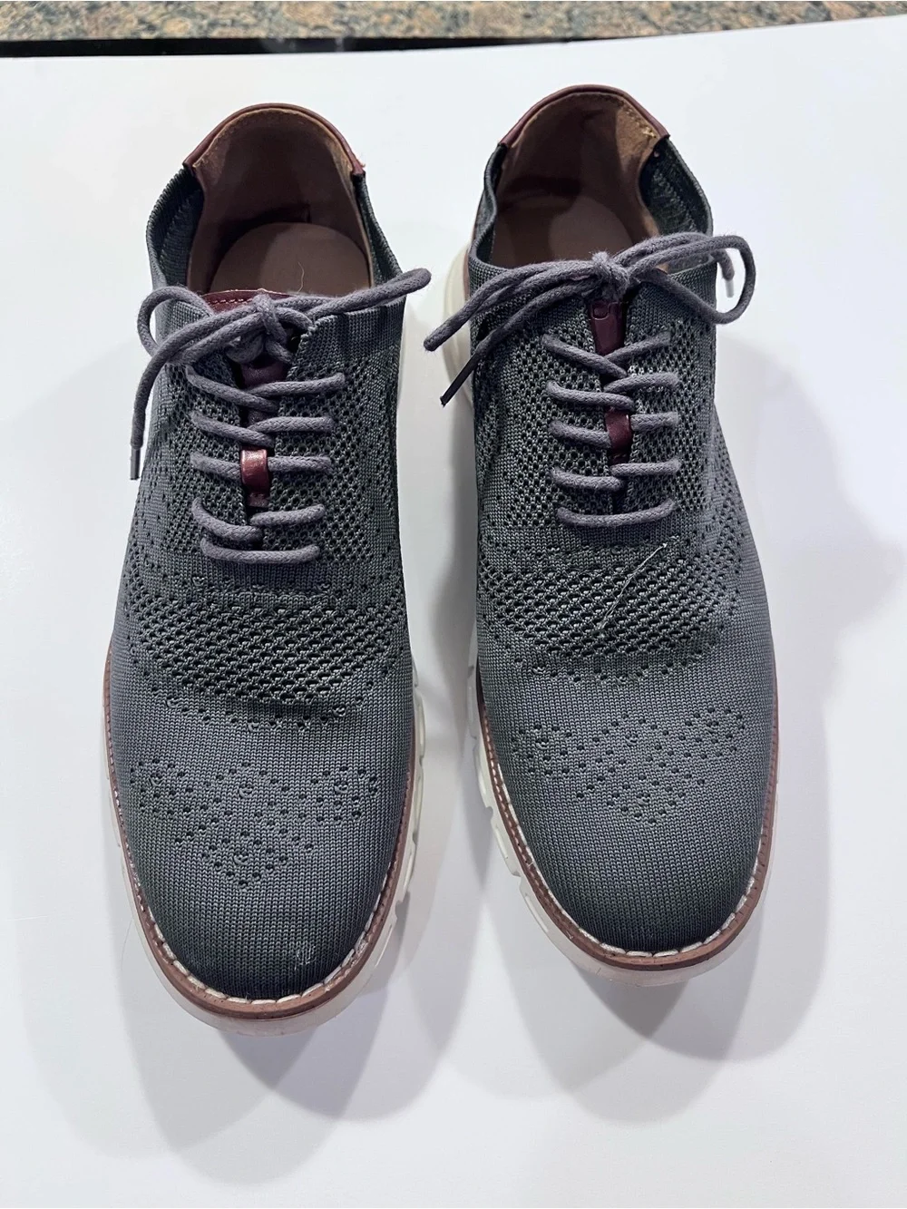 Nautica Men’s Gret Knit Oxford with Brown Leather Trim